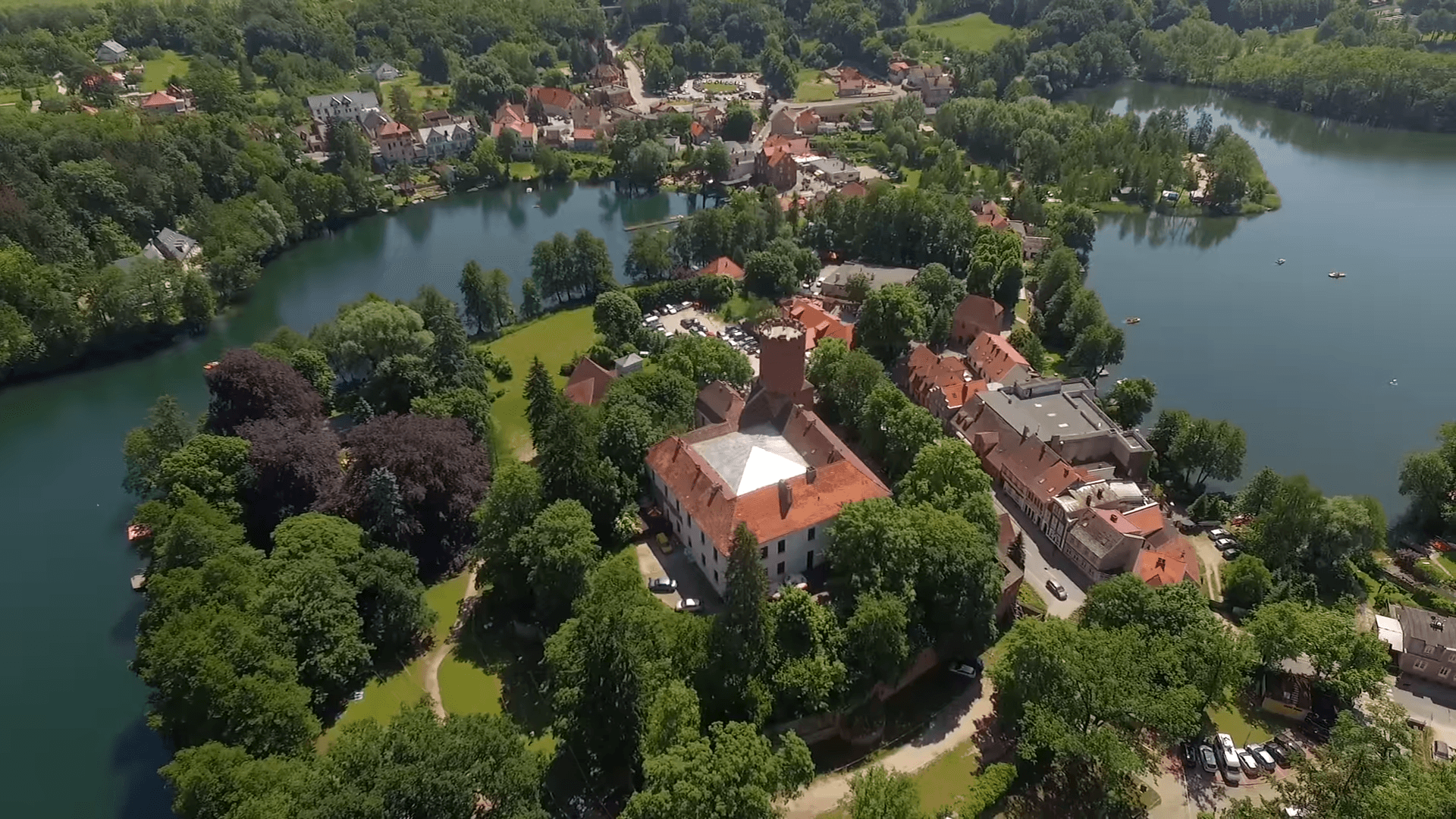 Łagów i lubuskie jeziora z lotu ptaka